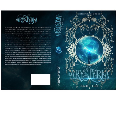 Dolphin design with the title 'Arystyria book cover'