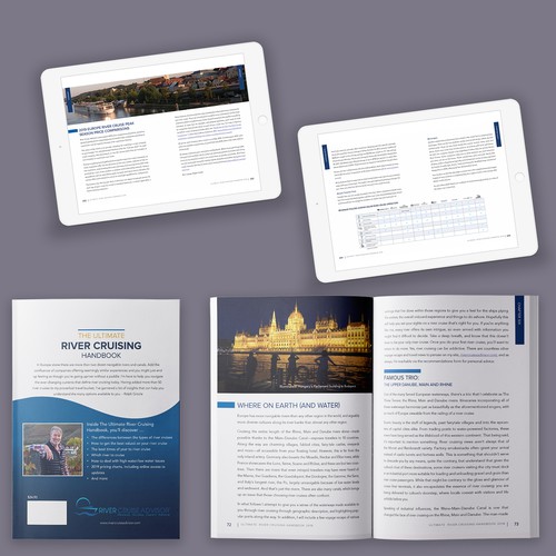 Chart design with the title 'Clean and beautiful e-book and print travel handbook'