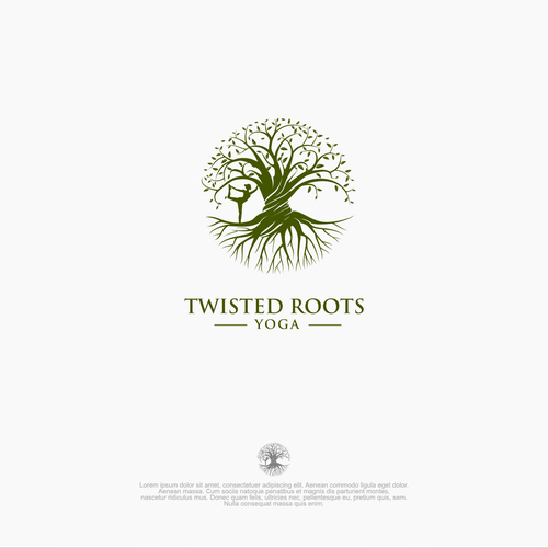 Earthy design with the title 'Earthy logo for Twisted Roots Yoga'