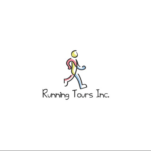 Tour logo with the title 'Running Tours Company logo design concept'