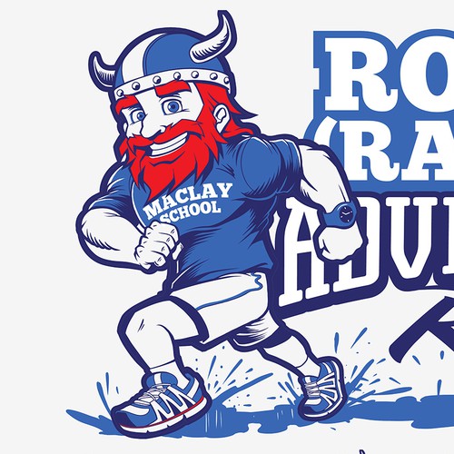 Carton design with the title 'Rowdy Rauder Adventure Run'