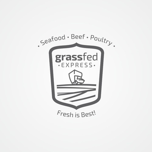 Truck logo with the title 'Grass Fed Express!'