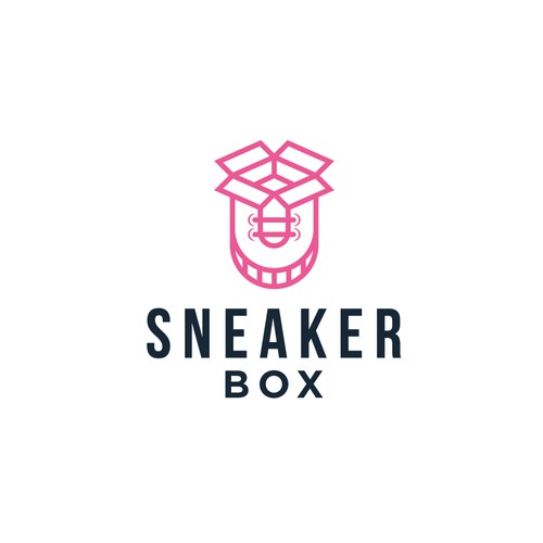 Sneaker design with the title 'sneaker box logo concept'