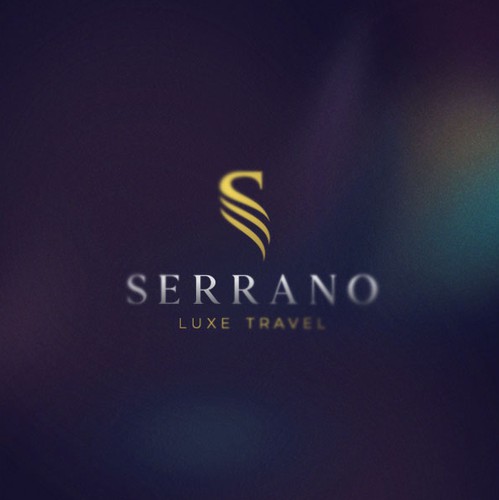 Travel agency logo with the title 'Luxury Travel Brandmark'