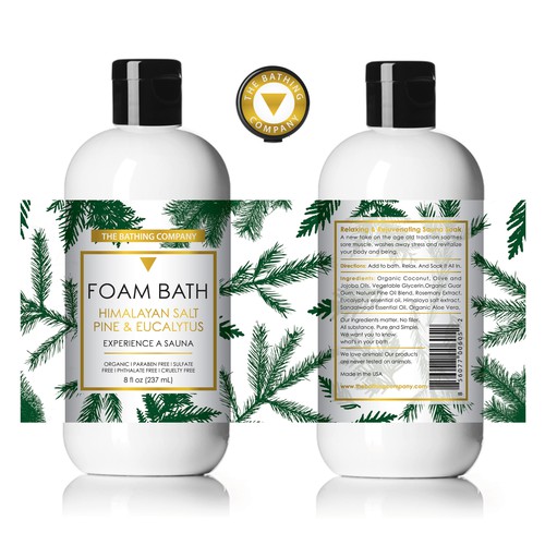 Bath design with the title 'Foam Bath Label'