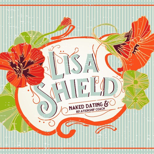 Flower logo with the title 'Can you can create a dynamic, colorful, vintage logo for a dating &relationship coach?'