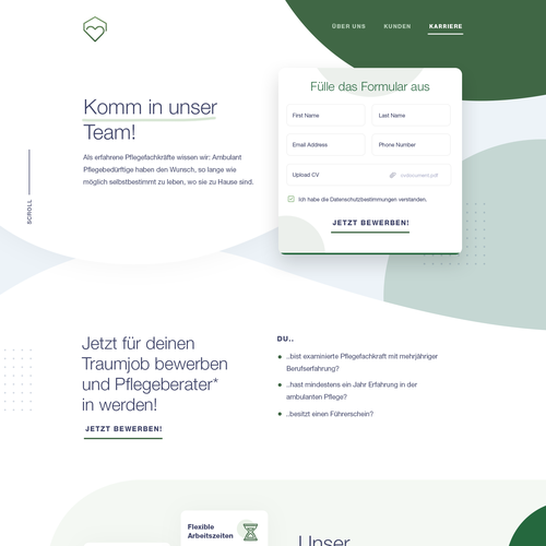 Medical website with the title 'Care guide'