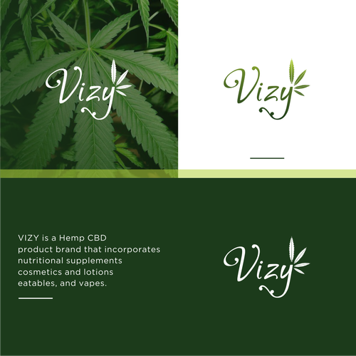 Hemp oil logo with the title 'Vizy Hemp CBD'