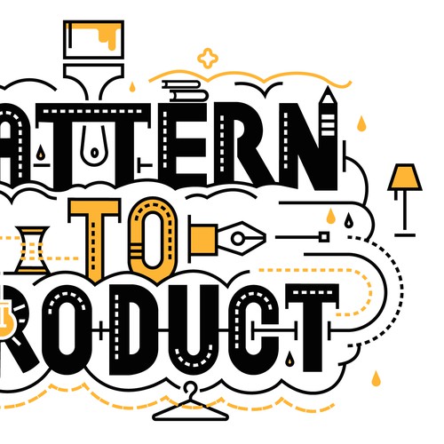 Textile illustration with the title 'Pattern to product'