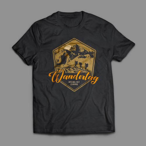 Hiking t-shirt with the title 'Wandertag (Hiking Day) T-Shirt'