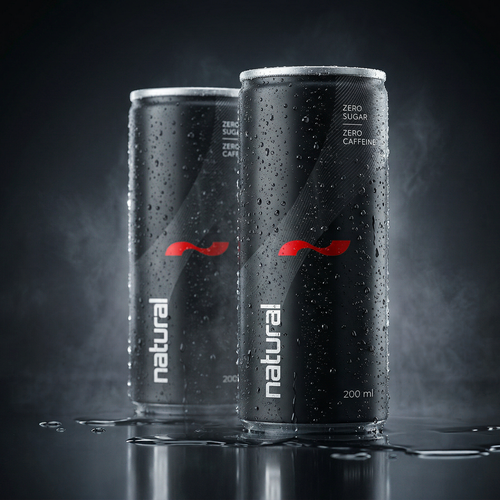 Label with the title 'Minimal Energy Drink Can Label Design'