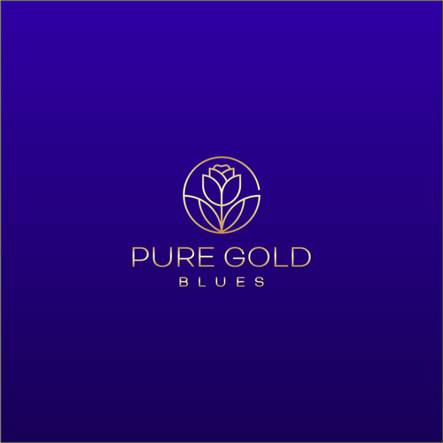 Blues design with the title 'PURE GOLD BLUES'