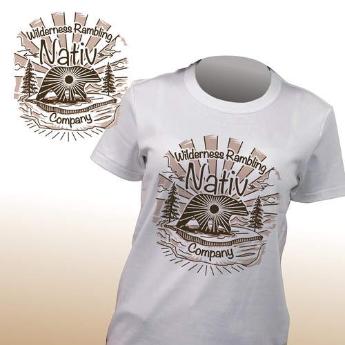 Mascot t-shirt with the title 'NATIV WILDERNESS RAMBLING T SHIRT '