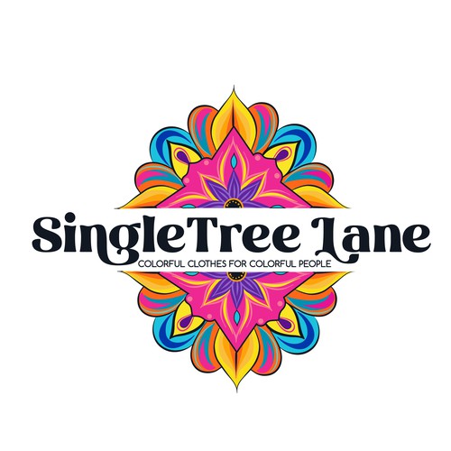 Mandala design with the title 'Colorful logo for SingleTree Lane'