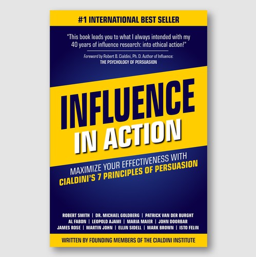 Leadership book cover with the title 'Persuasion Power Cover – Bold Contrast & Ethical Impact'