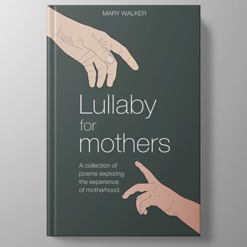 Hand book cover with the title 'Book Cover for Poems about motherhood'