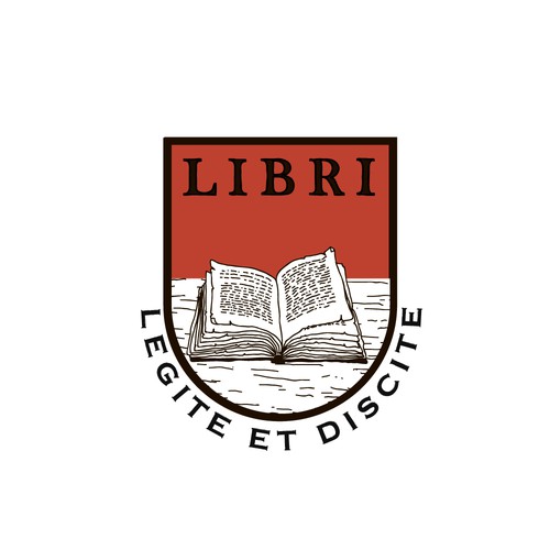 Study logo with the title 'Crest Logo with Open Book.'