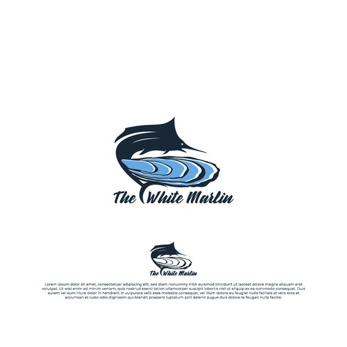 Seafood brand with the title 'The White Marlin'