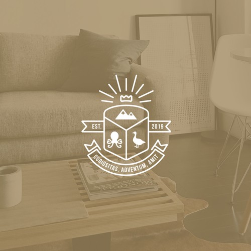 Coat of arms logo with the title 'Minimalist family crest'