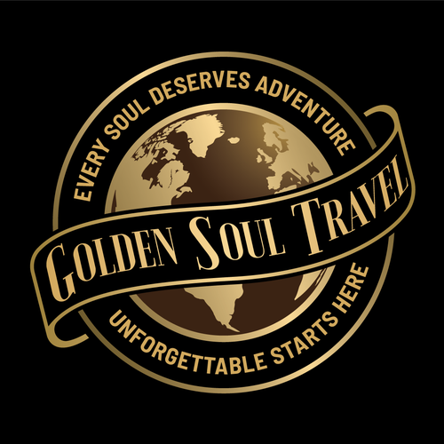Golden design with the title 'Golden Soul Travel Logo Design'