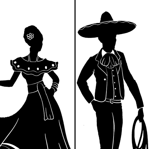 Silhouette artwork with the title 'Bathroom sign 7'