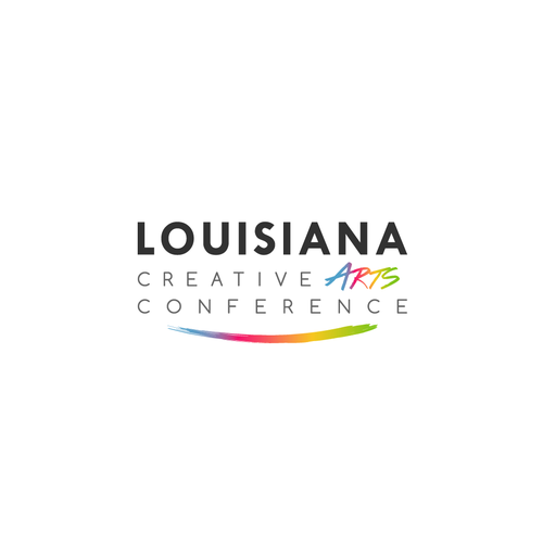 Conference logo with the title 'MODERN LOGO for a new creative arts conference!'