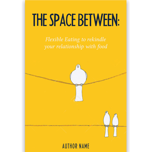 Yellow book cover with the title 'The Space Between'