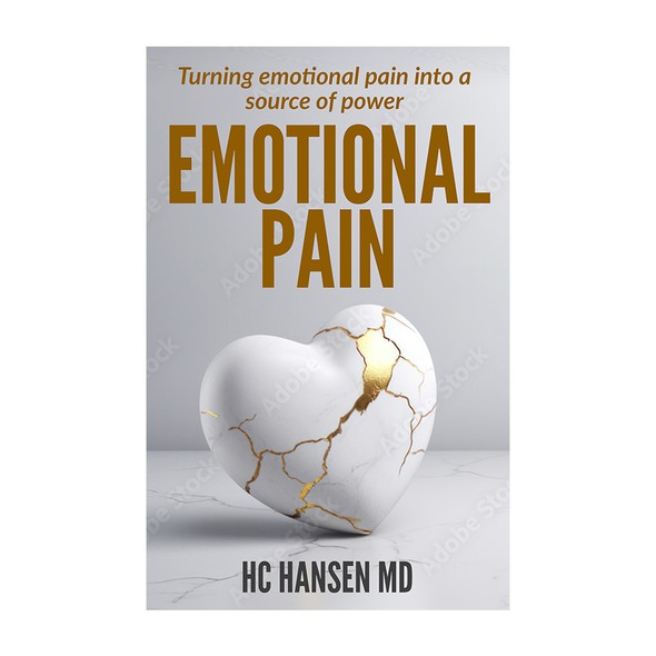 Self-help book cover with the title 'Book Cover Design Emotional pain'