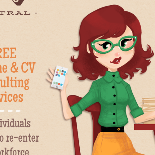 Illustrated design with the title 'CV Central'