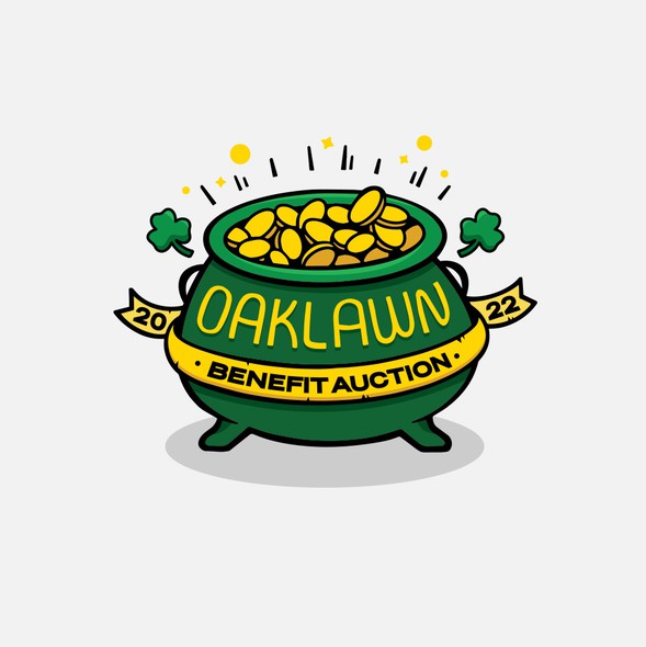 Clover logo with the title 'Oaklawn Benefit Auction'