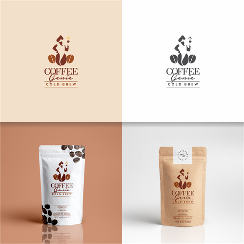 Genie design with the title 'Coffee Genie Cold Brew Coffee'