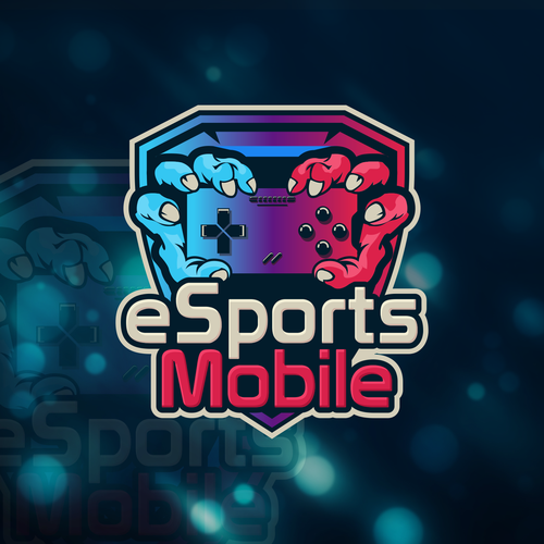 Synthwave design with the title 'eSports Mobile'