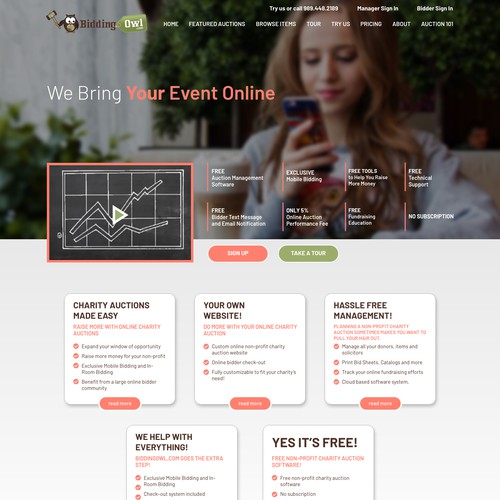 Event website with the title 'Events website design'