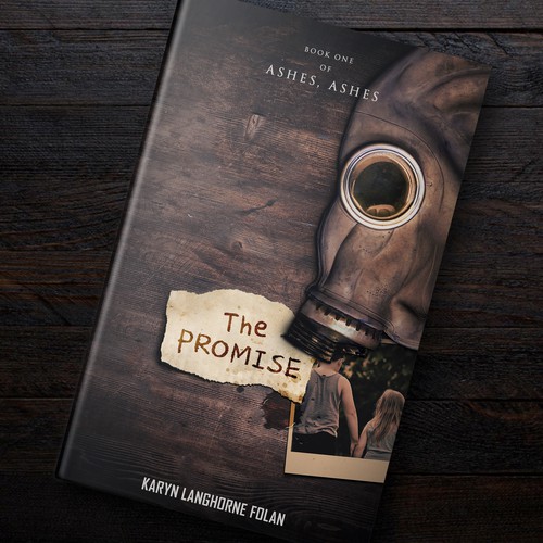 Post-apocalyptic book cover with the title 'Cover Design For A Sci-Fi Fantasy Novel'