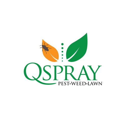 Weed design with the title 'QSpray Logo: Simple, Direct Visual Identity'