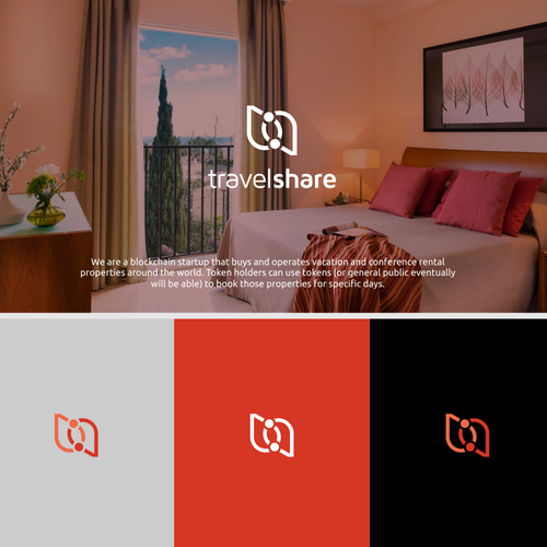 Sharing logo with the title 'Logo for blockchain travel startup'