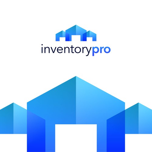 Stock design with the title 'InventoryPro Warehouse Inspired Logo Design'