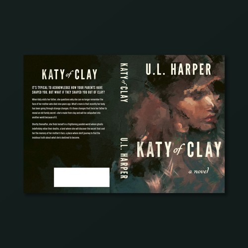 Surreal book cover with the title 'Katy of Clay'