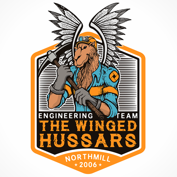 Miner design with the title 'A strange logo for our tech team'