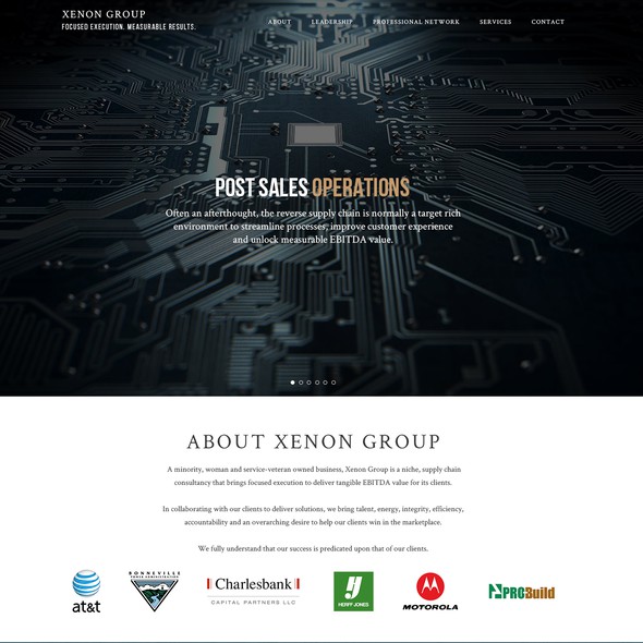 Network website with the title 'Xenon Group Needs a Stunning Web Design'