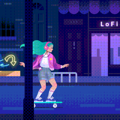 After Effects design with the title 'Animated Loop Illustration'