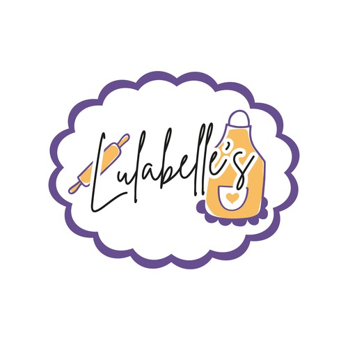 Apron design with the title 'Lulabelle's Logo/Branding design'