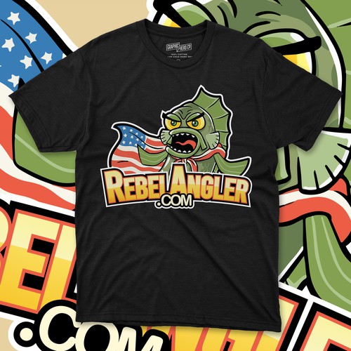 Character t-shirt with the title 'Rebel Angler tshirt design'
