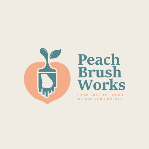 Residential logo with the title 'Peach Brush Works'