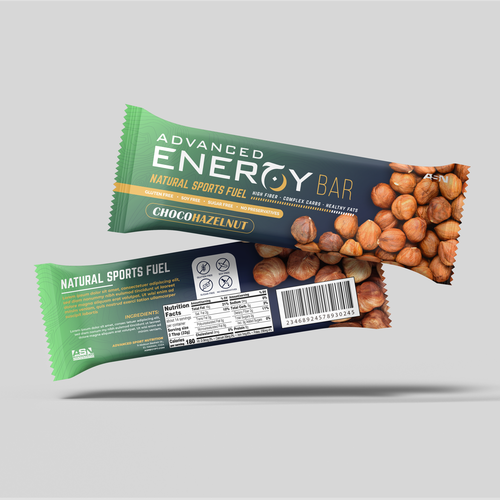 Chocolate bar design with the title 'Packaging design for Energy Bar'