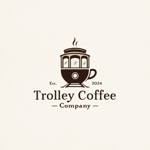 Logo with the title 'Trolley Coffee Company'