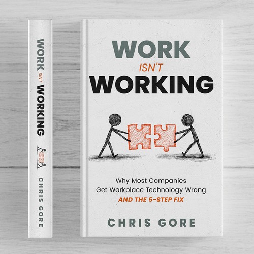 Work book cover with the title 'WORK ISN'T WORKING Book Cover Design'