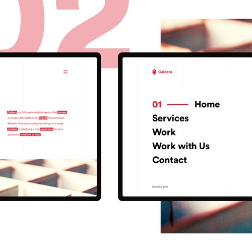 Cool website with the title 'Caldera web design'