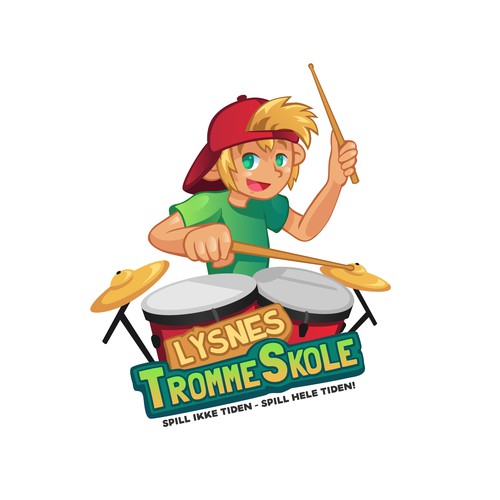 Blonde logo with the title 'Logo Design for Lysnes Trommeskole'