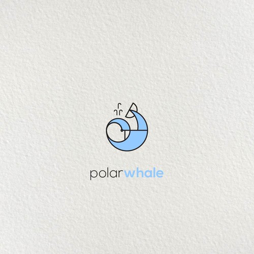Whale logo with the title 'Logo concept for "Polar Whale".'
